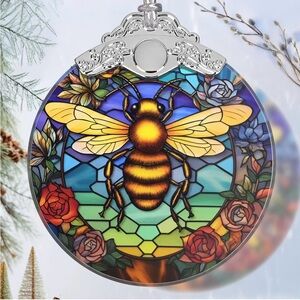 Bee Stained Glass Suncatcher/Christmas Ornament